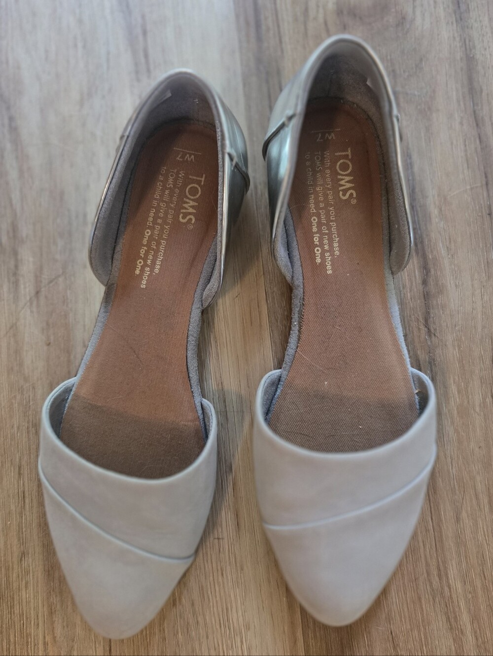 TOMS Women's D'Orsay Flat — Light Gray 7 NWOT